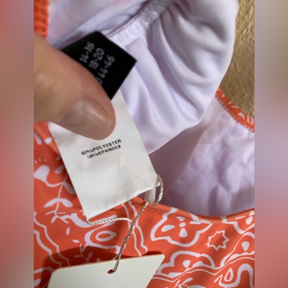 Bloomchic Orange/White Two Piece Swim Dress (US 14-16) NWT🌴 - Picture 10 of 10